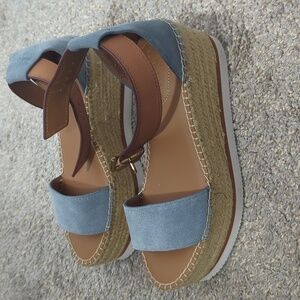See By Chloe Glyn Blue and Brown Espadrille Sandals